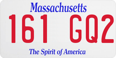MA license plate 161GQ2