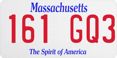 MA license plate 161GQ3