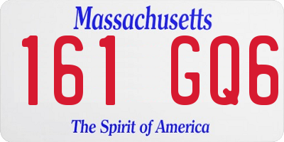 MA license plate 161GQ6