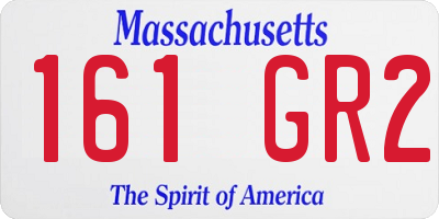 MA license plate 161GR2