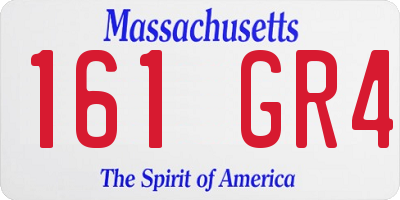 MA license plate 161GR4