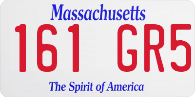 MA license plate 161GR5