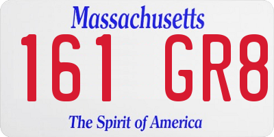 MA license plate 161GR8