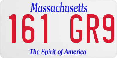 MA license plate 161GR9