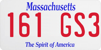 MA license plate 161GS3