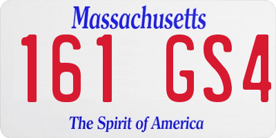 MA license plate 161GS4