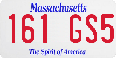 MA license plate 161GS5