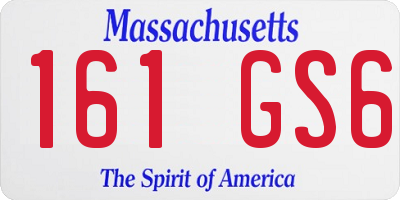 MA license plate 161GS6