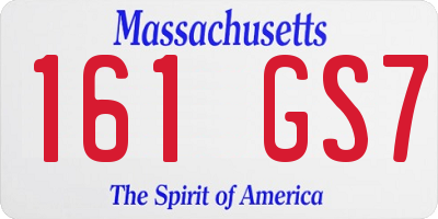 MA license plate 161GS7