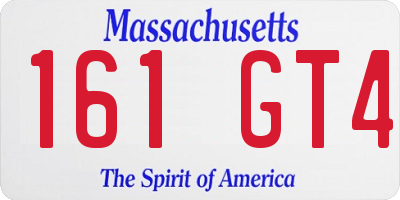 MA license plate 161GT4