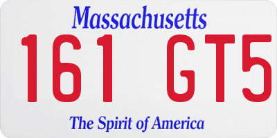 MA license plate 161GT5