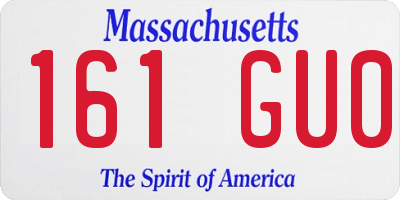 MA license plate 161GU0