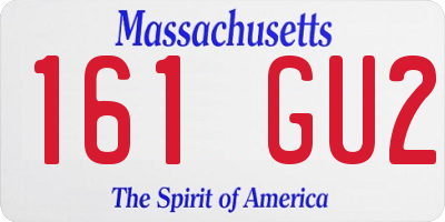 MA license plate 161GU2