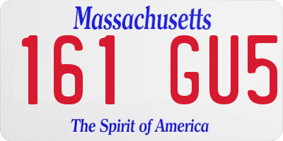MA license plate 161GU5