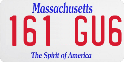 MA license plate 161GU6