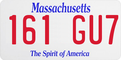 MA license plate 161GU7