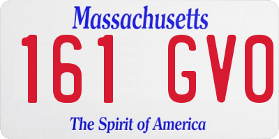 MA license plate 161GV0