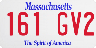 MA license plate 161GV2