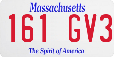 MA license plate 161GV3
