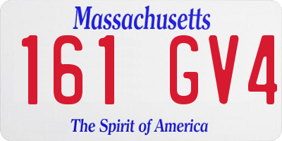 MA license plate 161GV4