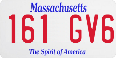 MA license plate 161GV6
