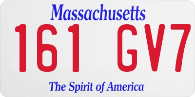 MA license plate 161GV7