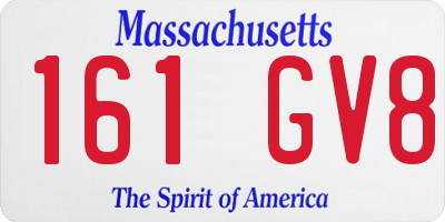 MA license plate 161GV8