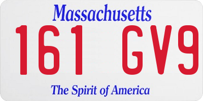 MA license plate 161GV9