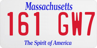 MA license plate 161GW7