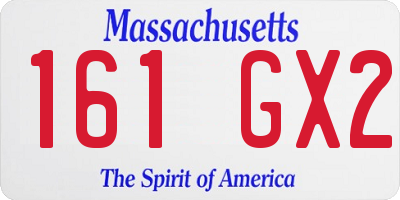 MA license plate 161GX2