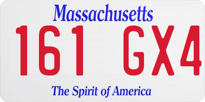 MA license plate 161GX4