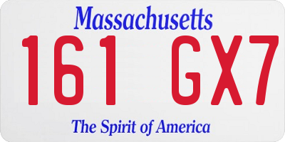 MA license plate 161GX7