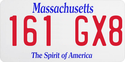 MA license plate 161GX8