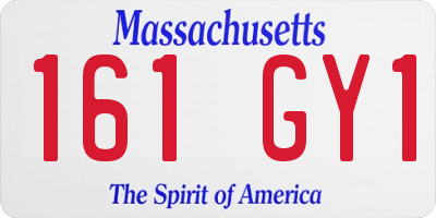 MA license plate 161GY1