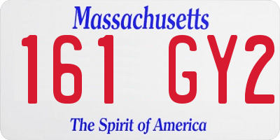 MA license plate 161GY2