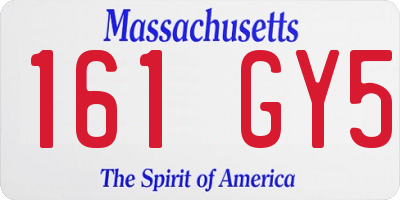 MA license plate 161GY5
