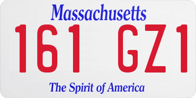 MA license plate 161GZ1