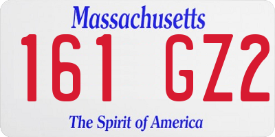 MA license plate 161GZ2