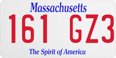 MA license plate 161GZ3