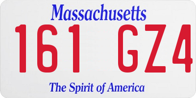 MA license plate 161GZ4