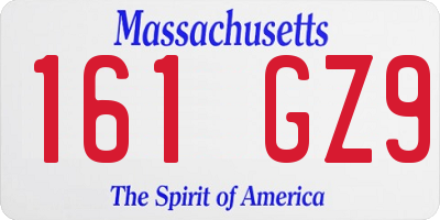 MA license plate 161GZ9