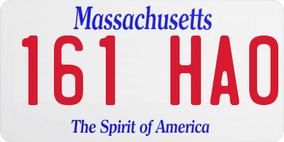 MA license plate 161HA0