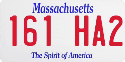 MA license plate 161HA2