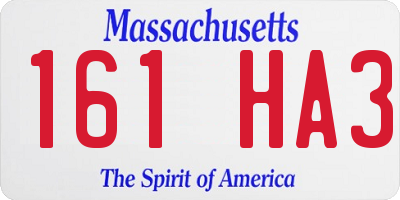MA license plate 161HA3