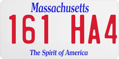 MA license plate 161HA4