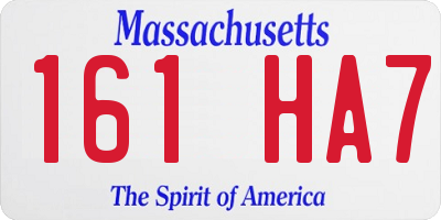MA license plate 161HA7