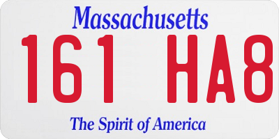 MA license plate 161HA8