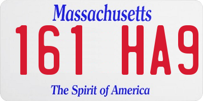 MA license plate 161HA9