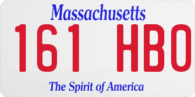 MA license plate 161HB0