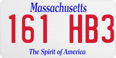 MA license plate 161HB3